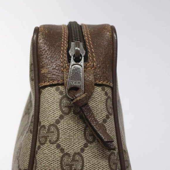 GUCCI GG Supreme Web Sherry Line Clutch Bag PVC Beige 156 01 012 Auth EC317 - Picture 8 of 16